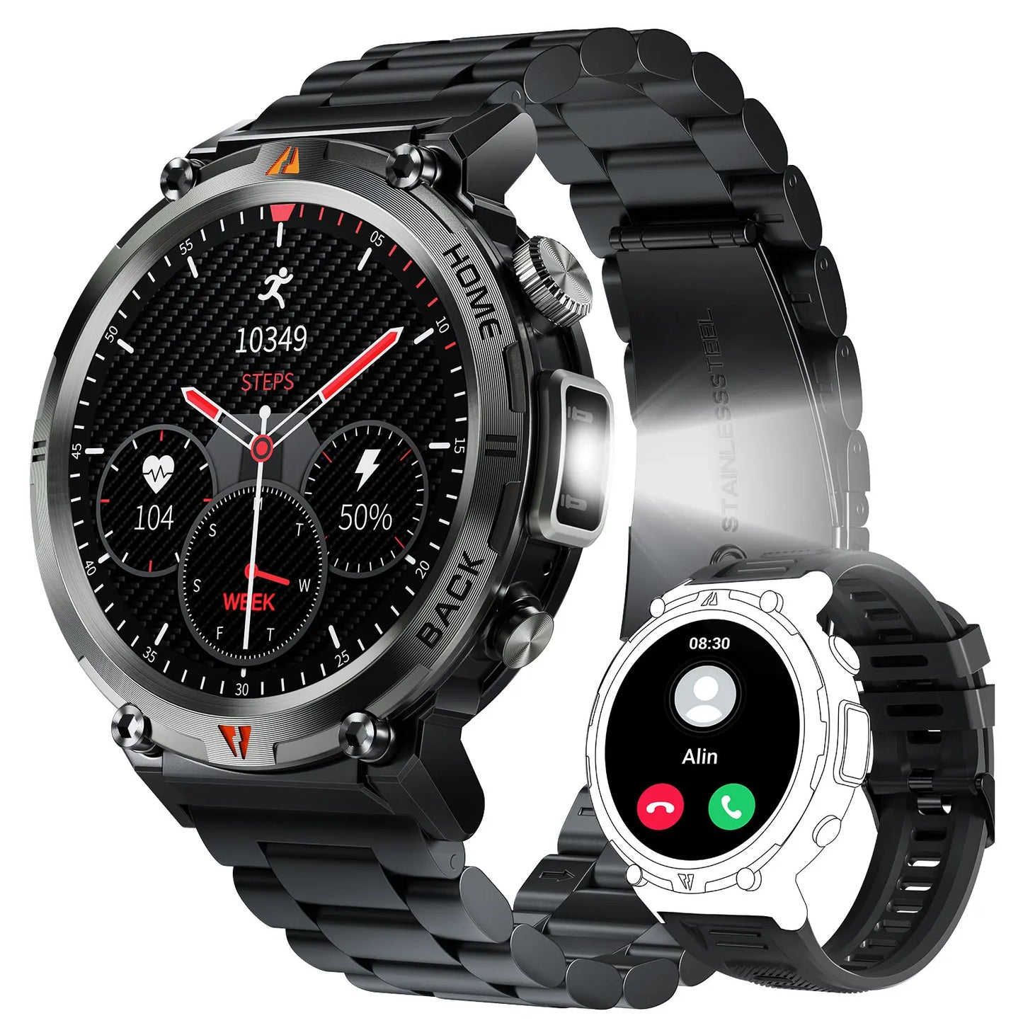 EIGIIS KE3 Bluetooth Smartwatch With Health Heart Rate Monitor