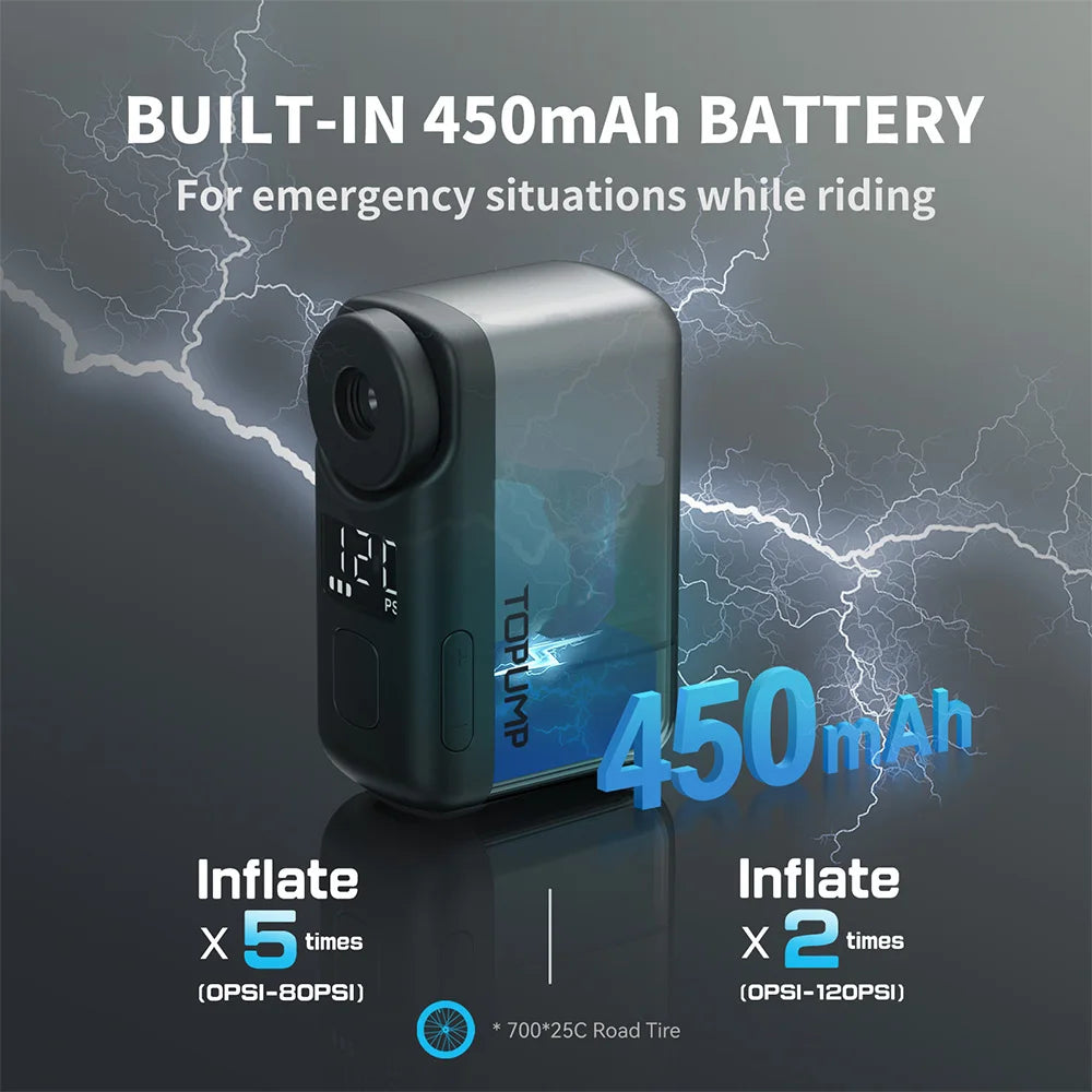 Topump TB2 Pro Electric Mini Portable Pump For Bike