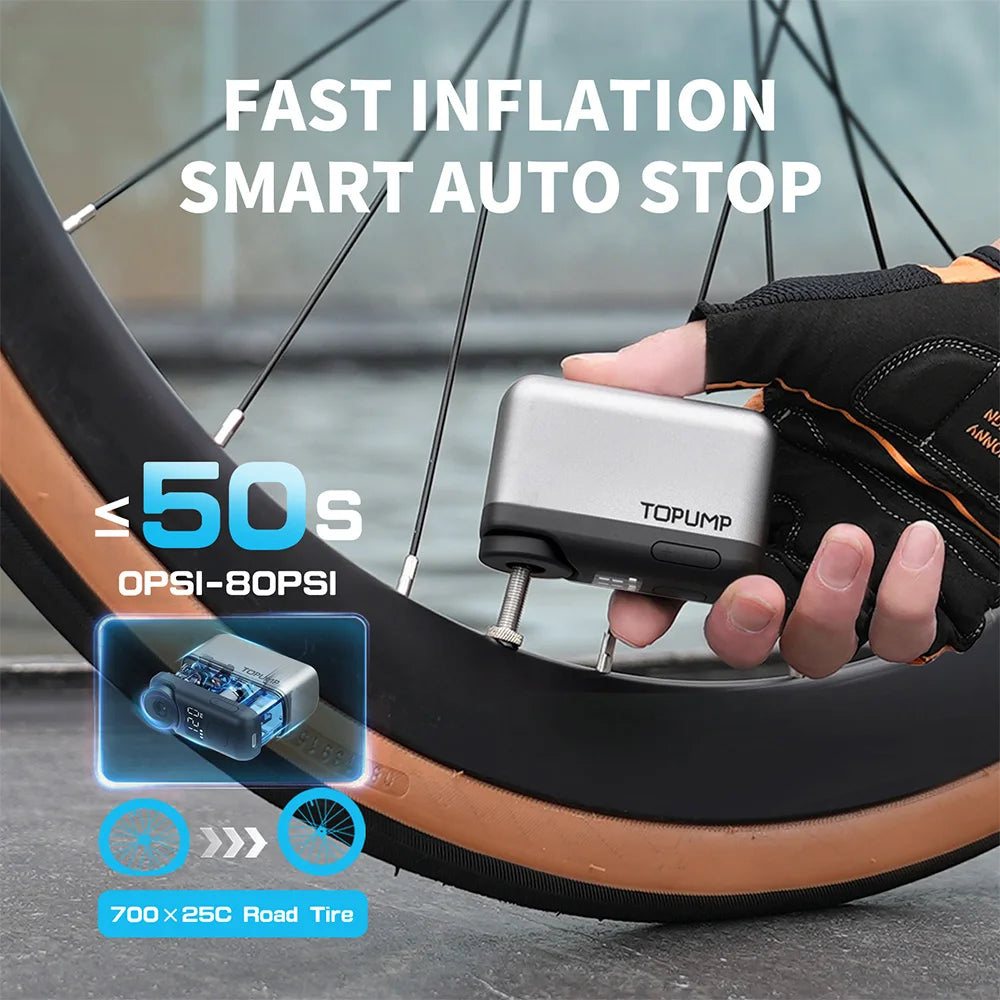 Topump TB2 Pro Electric Mini Portable Pump For Bike