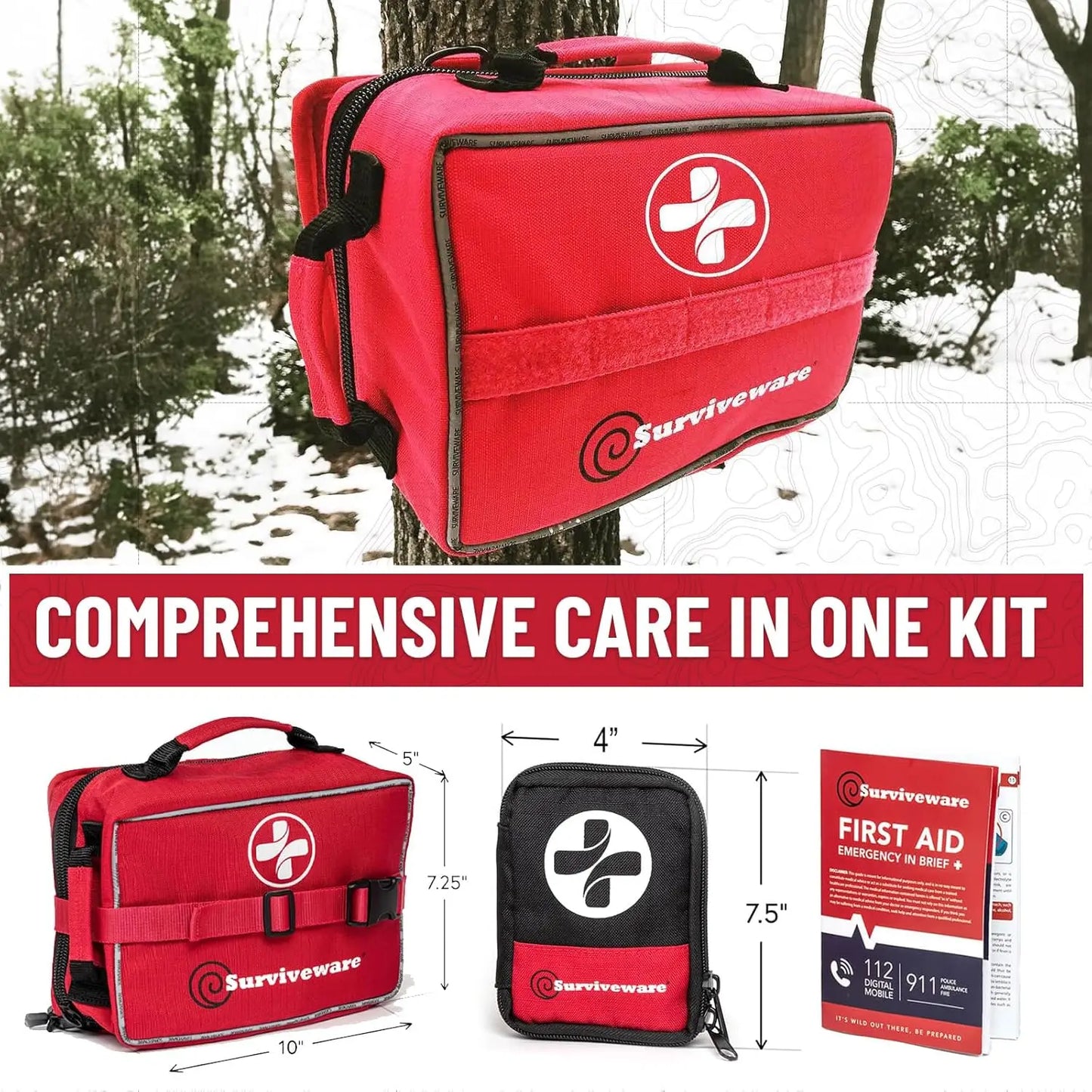Premium 238-Piece Survival First Aid Kit for Travel and Outdoor