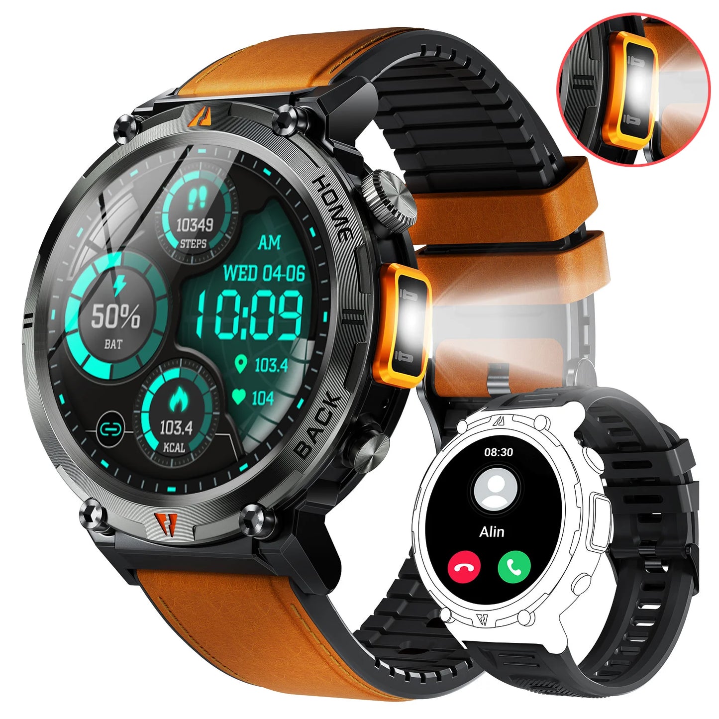 EIGIIS KE3 Bluetooth Smartwatch With Health Heart Rate Monitor